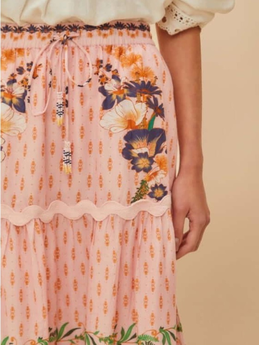 Pink Dream Garden Maxi Skirt by Farm Rio - DT - Picture 8 of 9